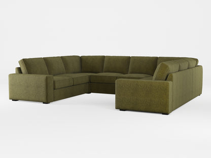 Ikea KIVIK 6-seat U-shaped sofa cover made by Covereo in upholstery named MONTANA Khaki