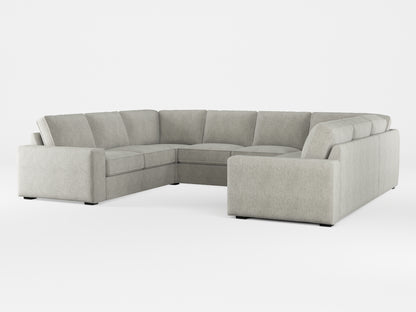 Ikea KIVIK 6-seat U-shaped sofa cover made by Covereo in upholstery named MONTANA Light Grey