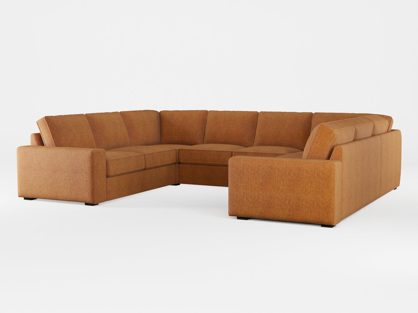 Ikea KIVIK 6-seat U-shaped sofa cover made by Covereo in upholstery named MONTANA Sly Fox