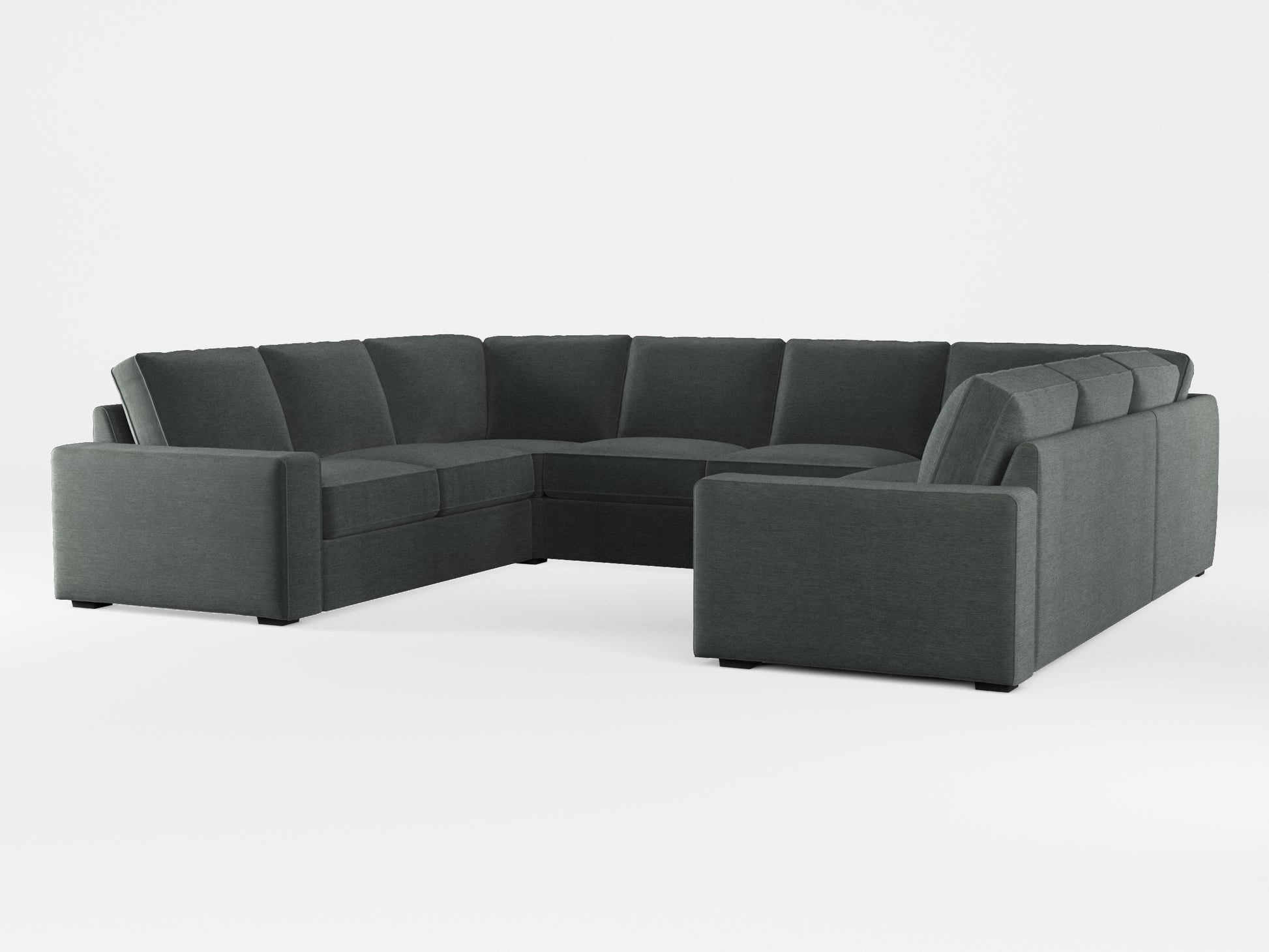 Ikea KIVIK 6-seat U-shaped sofa cover made by Covereo in upholstery named PECADLY Evening Grey