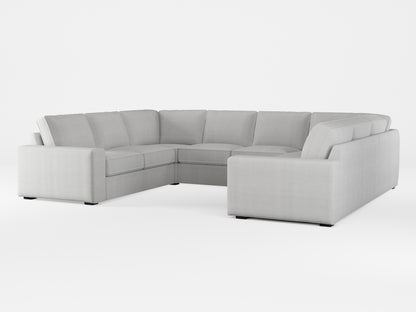 Ikea KIVIK 6-seat U-shaped sofa cover made by Covereo in upholstery named TUNSO Grey One