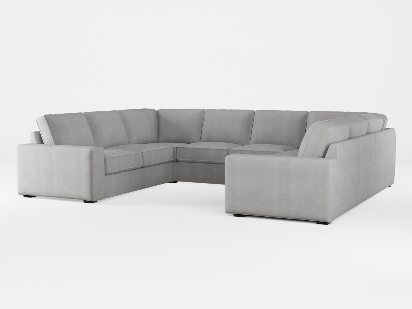 Ikea KIVIK 6-seat U-shaped sofa cover made by Covereo in upholstery named TUNSO Grey Two