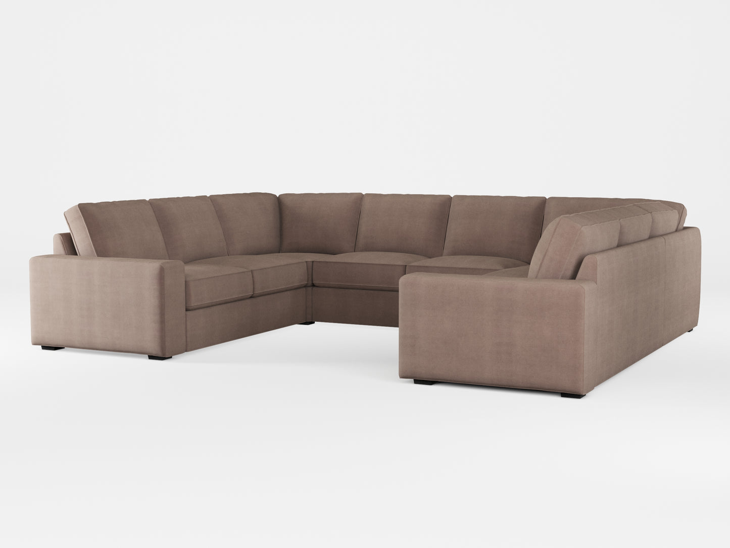 Ikea KIVIK 6-seat U-shaped sofa cover made by Covereo in upholstery named TUNSO Nude Five