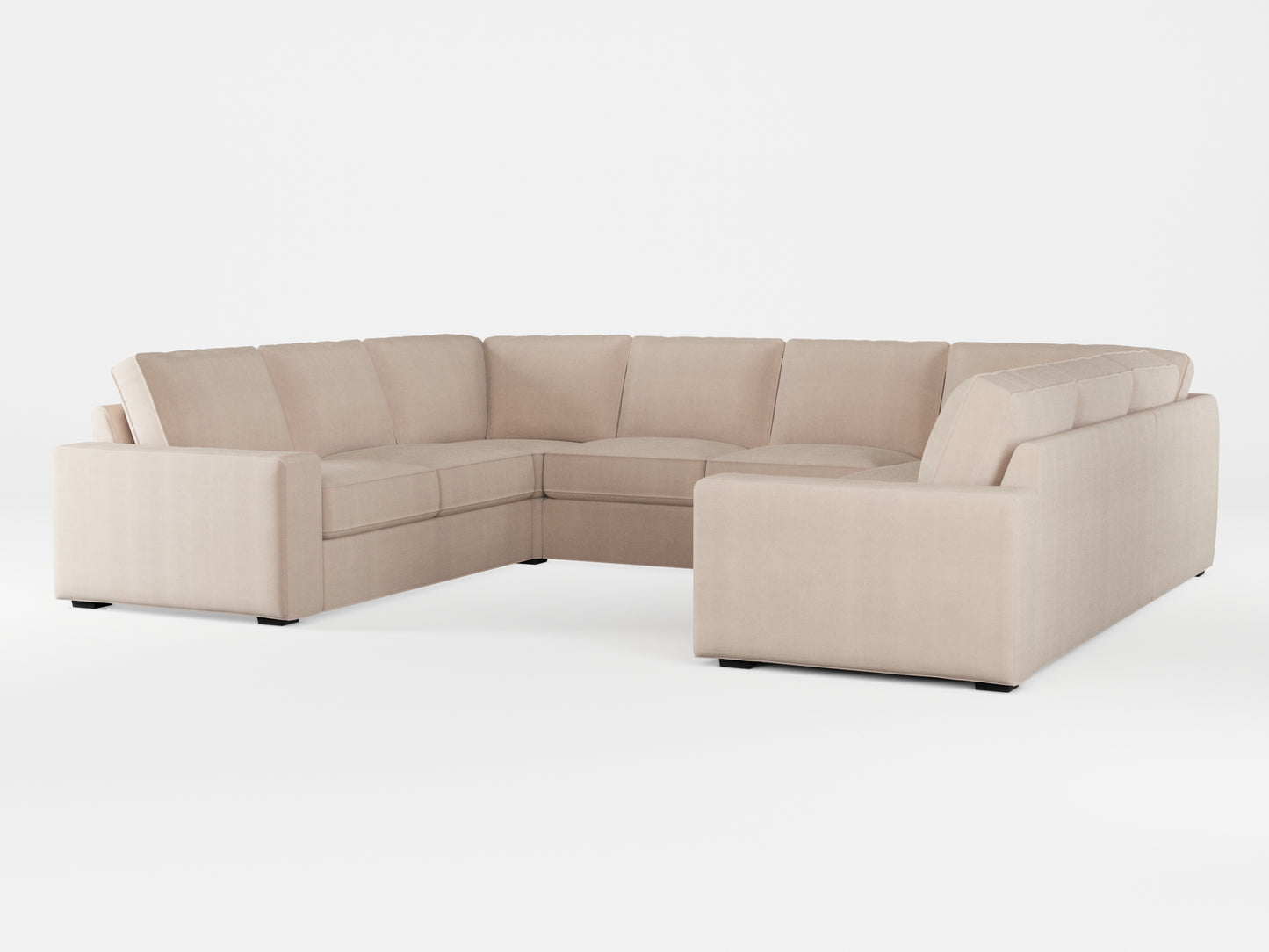 Ikea KIVIK 6-seat U-shaped sofa cover made by Covereo in upholstery named TUNSO Nude Four