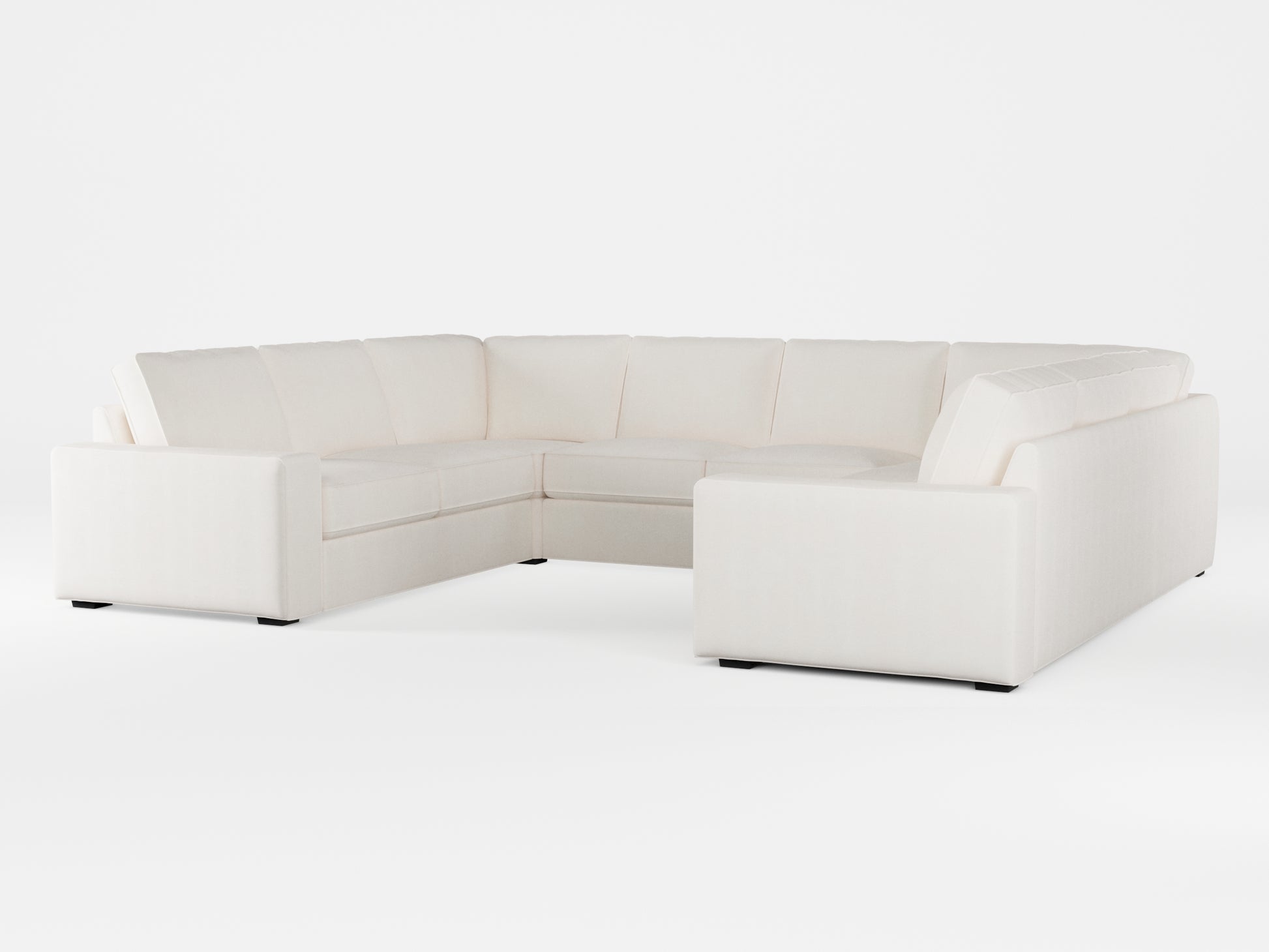 Ikea KIVIK 6-seat U-shaped sofa cover made by Covereo in upholstery named TUNSO Nude One