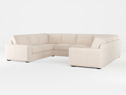 Ikea KIVIK 6-seat U-shaped sofa cover made by Covereo in upholstery named TUNSO Nude Two