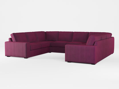 Ikea KIVIK 6-seat U-shaped sofa cover made by Covereo in upholstery named TUNSO Violet Pansy