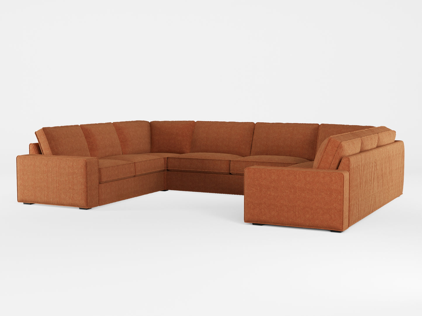 Ikea KIVIK 7-seat U-shaped sofa cover made by Covereo in upholstery named COSY Autumn Leaves