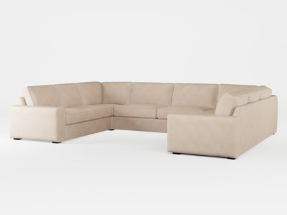 Ikea KIVIK 7-seat U-shaped sofa cover made by Covereo in upholstery named ECONUBUCK Bright