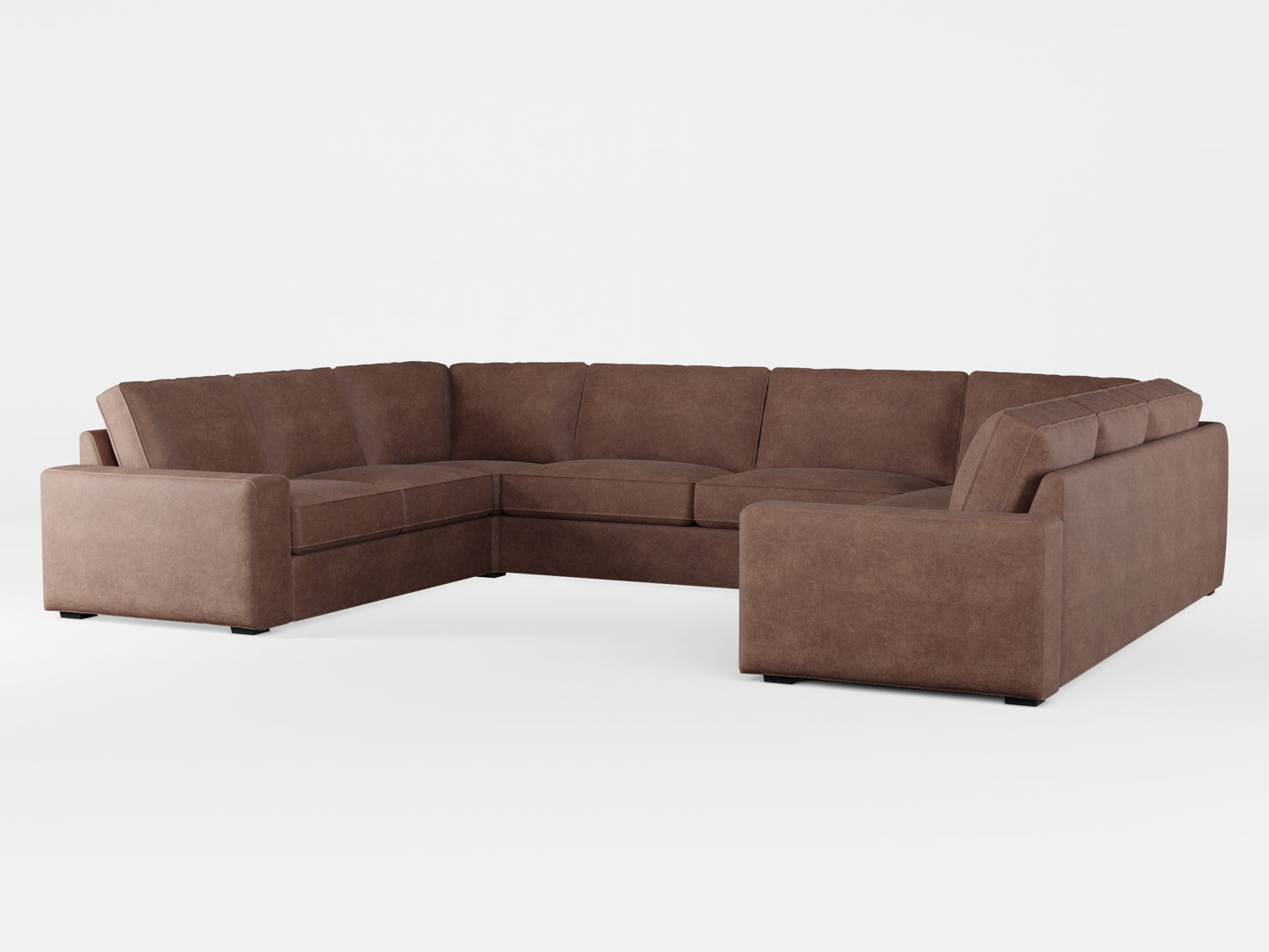 Ikea KIVIK 7-seat U-shaped sofa cover made by Covereo in upholstery named ECONUBUCK Dark