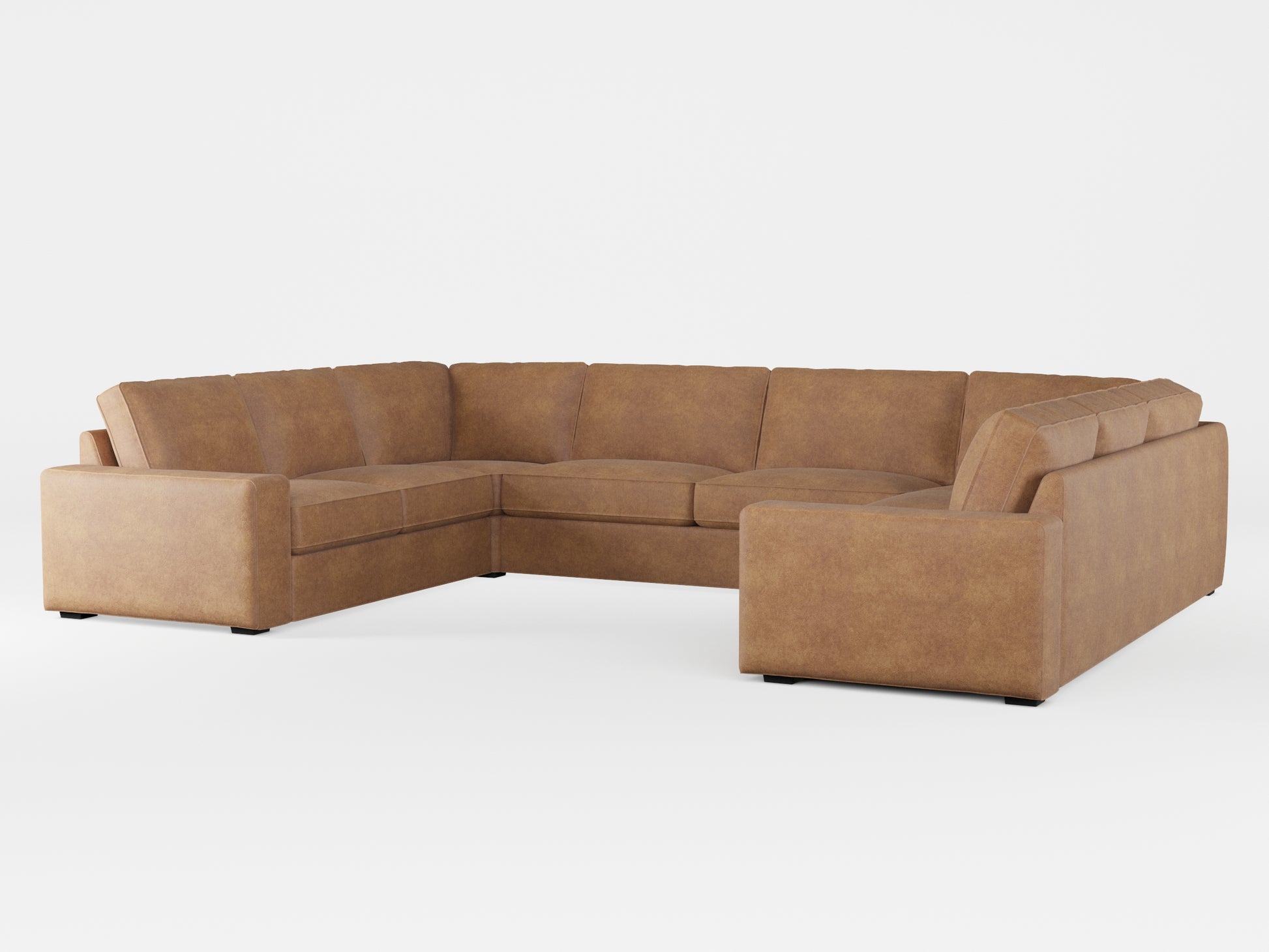 Ikea KIVIK 7-seat U-shaped sofa cover made by Covereo in upholstery named ECONUBUCK Medium