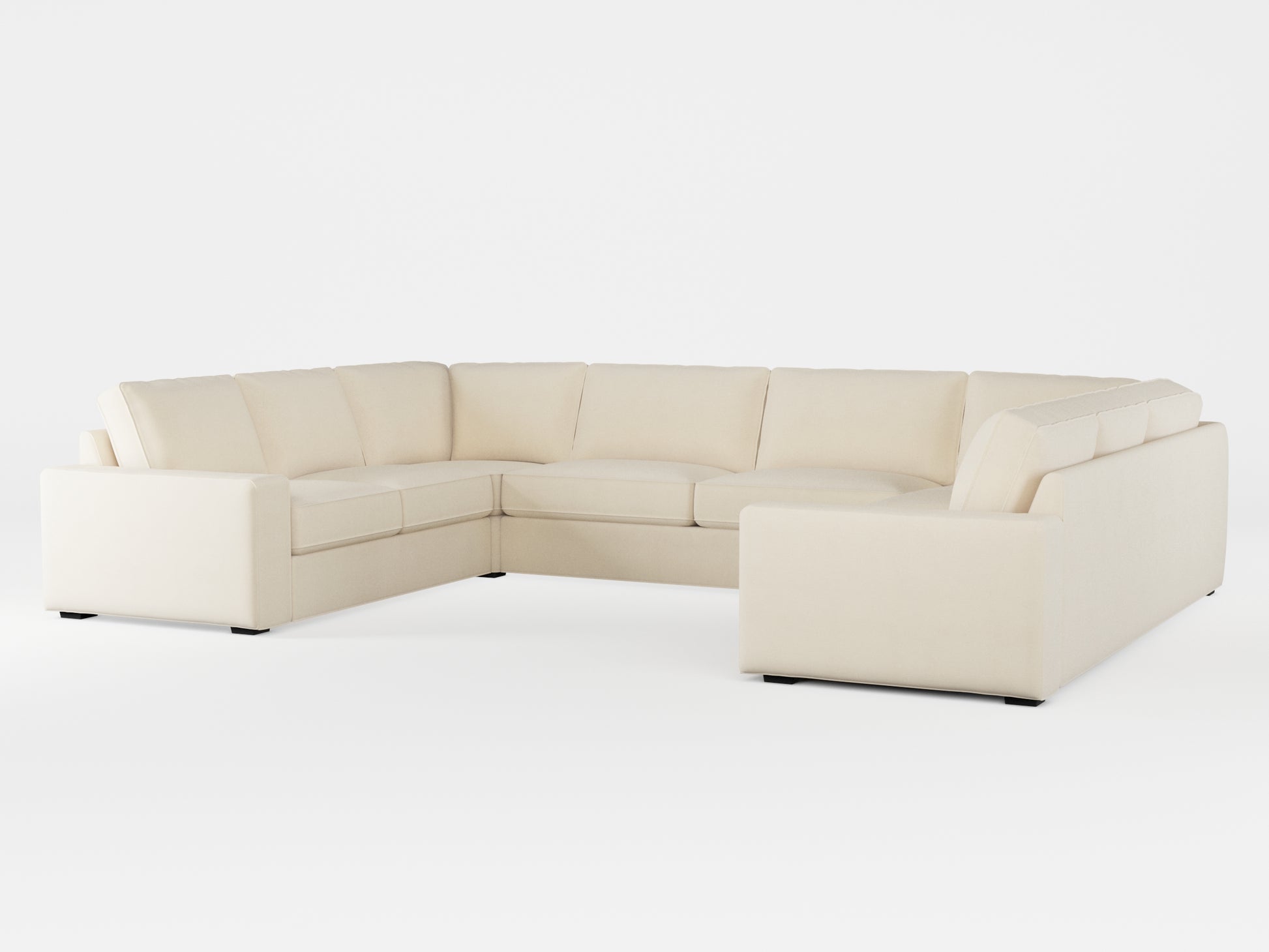 Ikea KIVIK 7-seat U-shaped sofa cover made by Covereo in upholstery named OMON Natural Beige