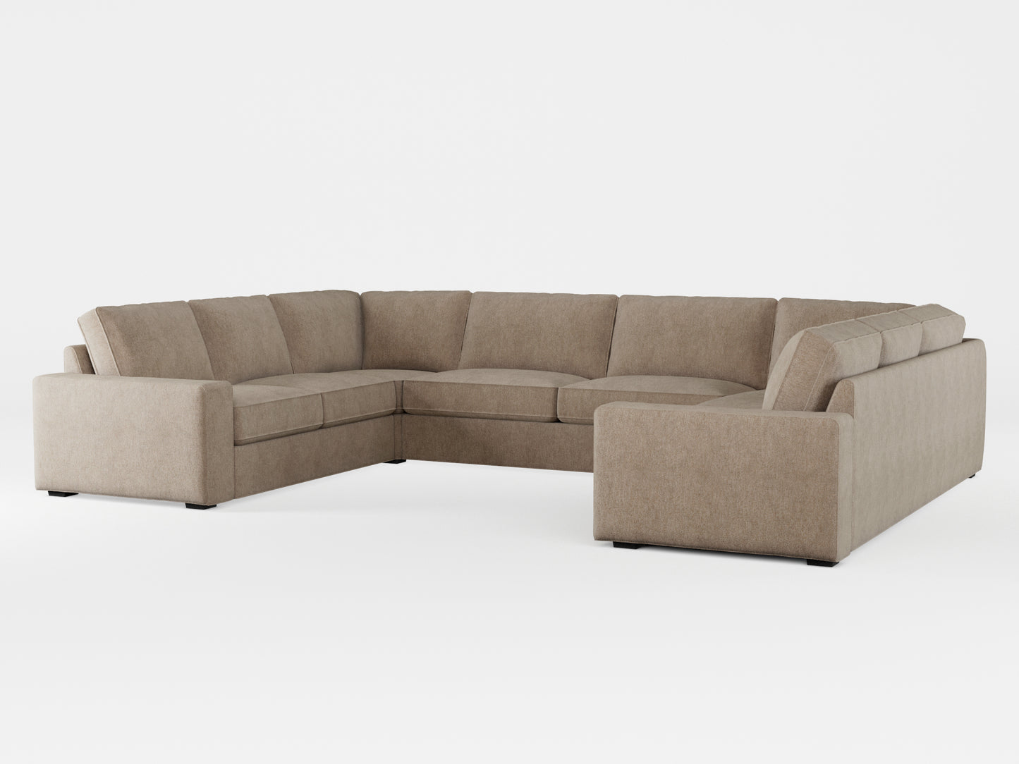 Ikea KIVIK 7-seat U-shaped sofa cover made by Covereo in upholstery named MONTANA Gravel Beige