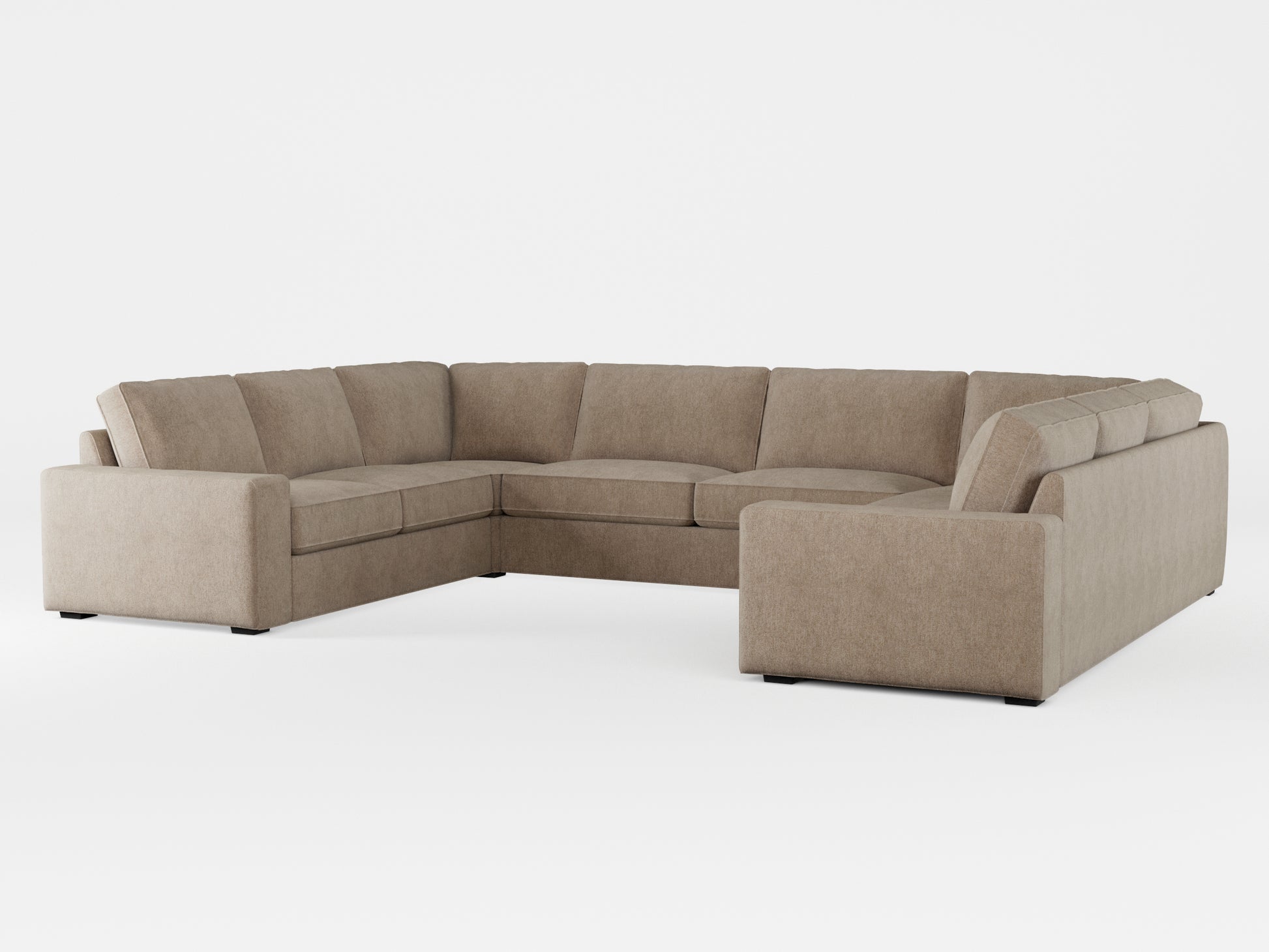 Ikea KIVIK 7-seat U-shaped sofa cover made by Covereo in upholstery named MONTANA Gravel Beige