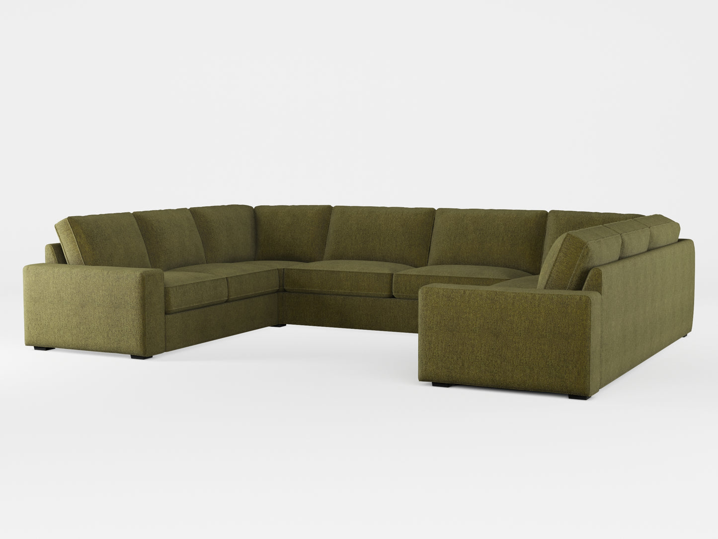 Ikea KIVIK 7-seat U-shaped sofa cover made by Covereo in upholstery named MONTANA Khaki