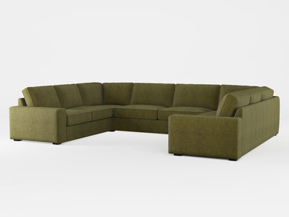 Ikea KIVIK 7-seat U-shaped sofa cover made by Covereo in upholstery named MONTANA Khaki