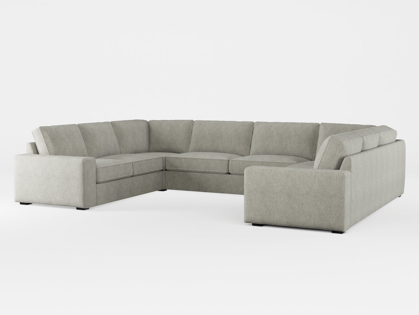 Ikea KIVIK 7-seat U-shaped sofa cover made by Covereo in upholstery named MONTANA Light Grey