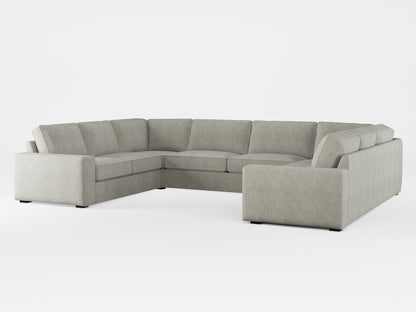 Ikea KIVIK 7-seat U-shaped sofa cover made by Covereo in upholstery named MONTANA Light Grey