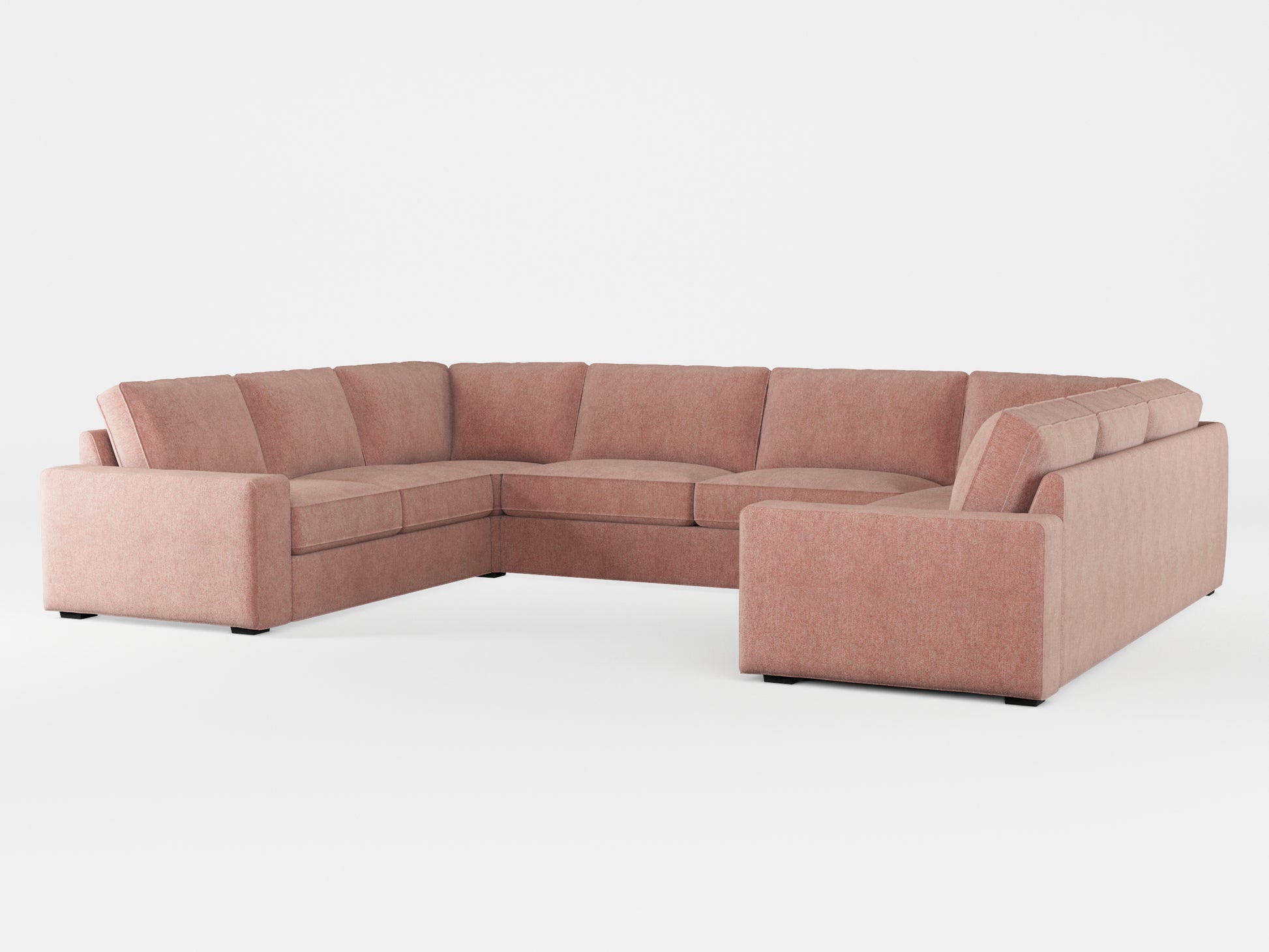 Ikea KIVIK 7-seat U-shaped sofa cover made by Covereo in upholstery named MONTANA Pink Stone