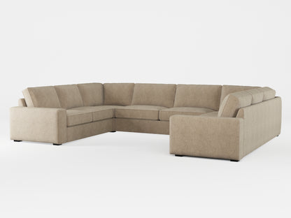 Ikea KIVIK 7-seat U-shaped sofa cover made by Covereo in upholstery named MONTANA Soft Beige