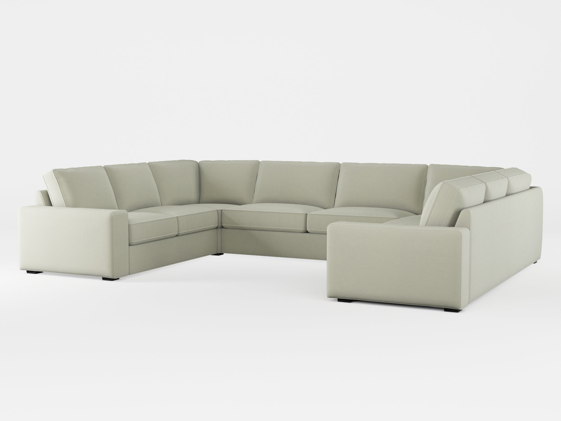 Ikea KIVIK 7-seat U-shaped sofa cover made by Covereo in upholstery named PECADLY Dusty Beige