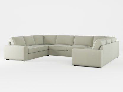 Ikea KIVIK 7-seat U-shaped sofa cover made by Covereo in upholstery named PECADLY Dusty Beige