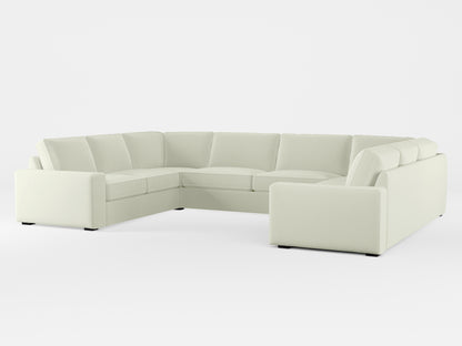 Ikea KIVIK 7-seat U-shaped sofa cover made by Covereo in upholstery named PECADLY Ivory Touch