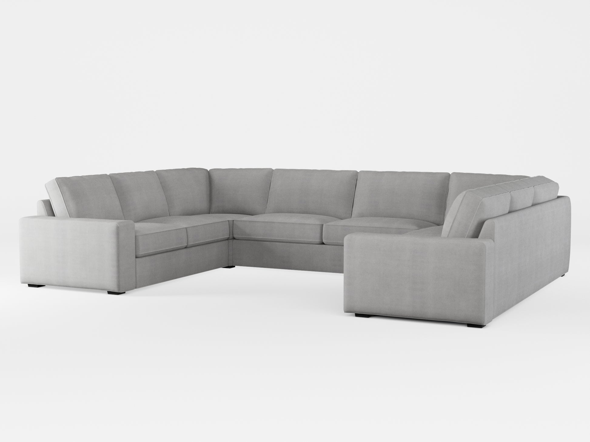 Ikea KIVIK 7-seat U-shaped sofa cover made by Covereo in upholstery named TUNSO Grey Two