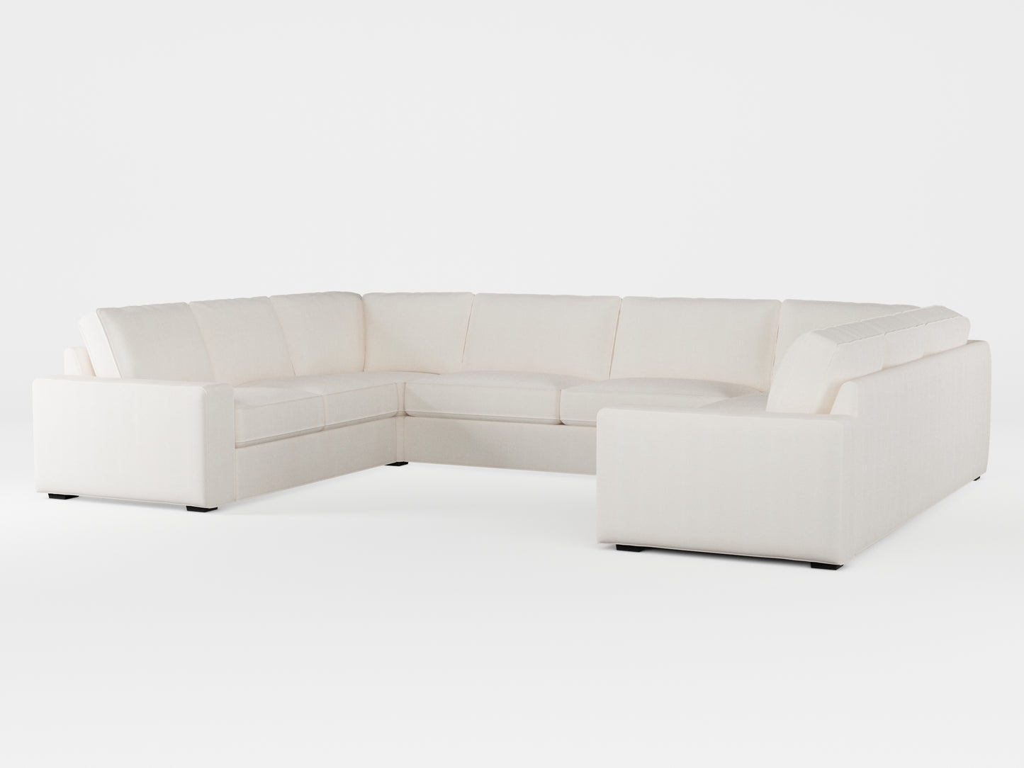 Ikea KIVIK 7-seat U-shaped sofa cover made by Covereo in upholstery named TUNSO Nude One