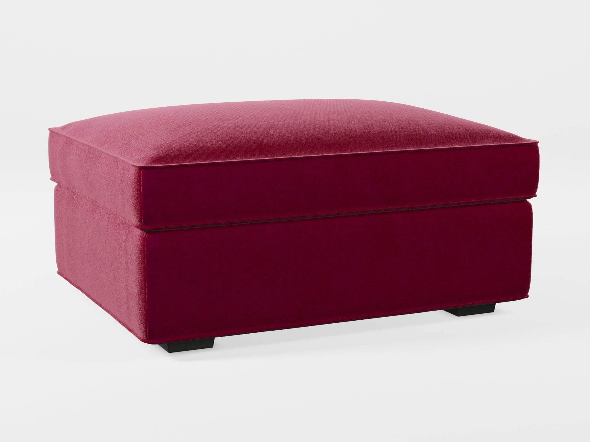 Ikea KIVIK Footstool cover made by Covereo in upholstery named VELVET Beetroot Cocktail