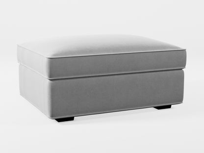 Ikea KIVIK Footstool cover made by Covereo in upholstery named VELVET Cool Grey