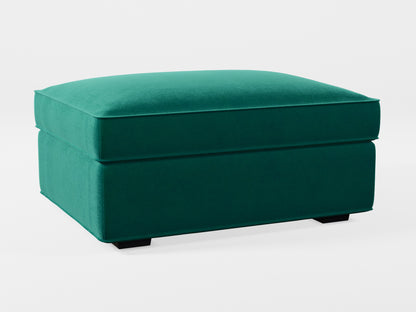 Ikea KIVIK Footstool cover made by Covereo in upholstery named VELVET Dark Teal