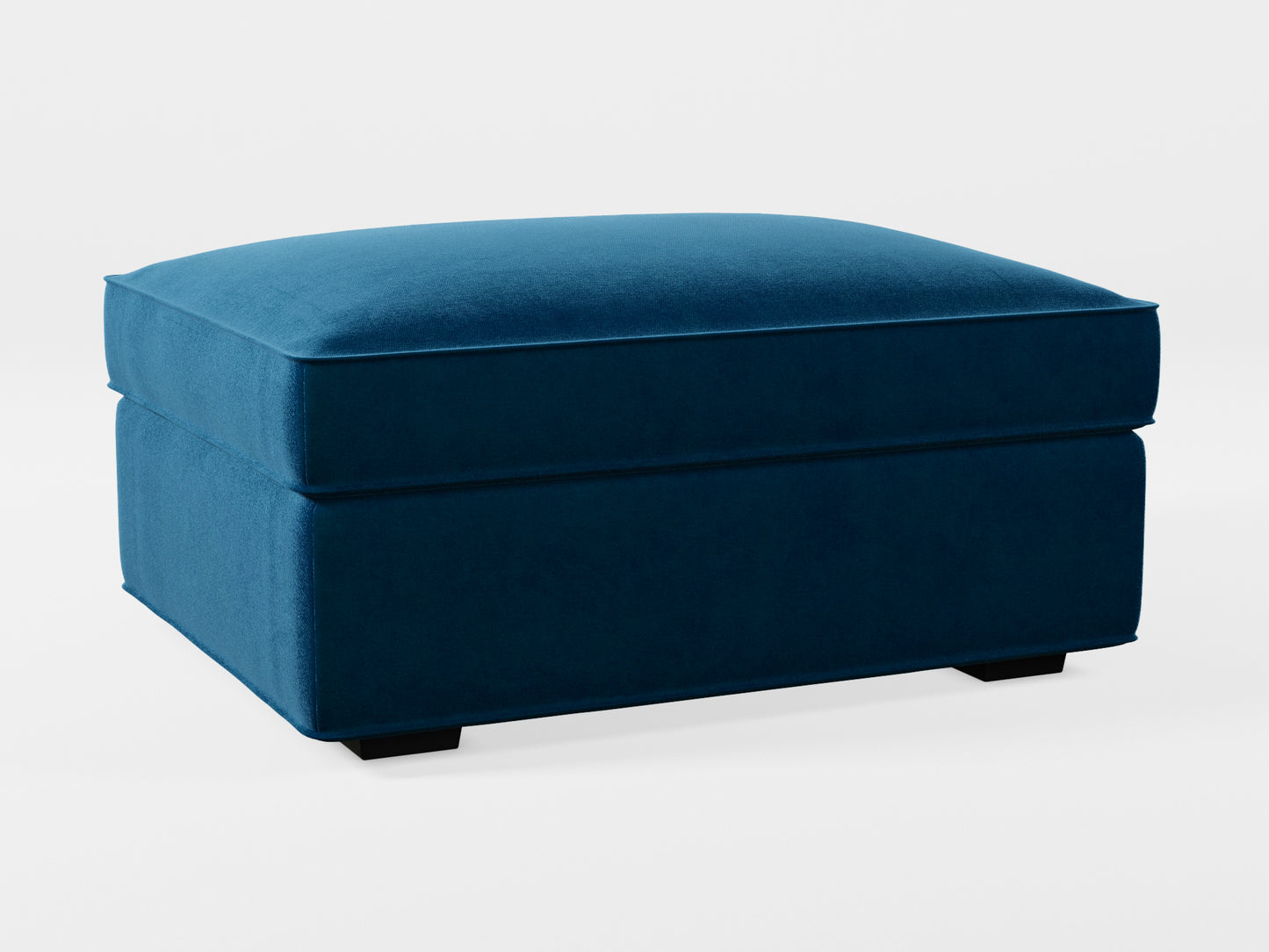 Ikea KIVIK Footstool cover made by Covereo in upholstery named VELVET In the Navy