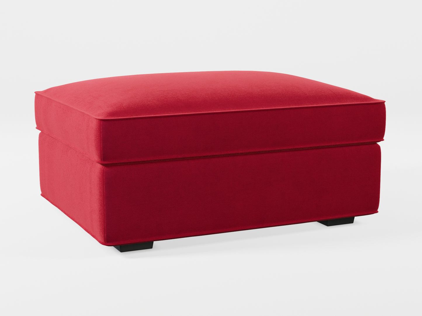 Ikea KIVIK Footstool cover made by Covereo in upholstery named VELVET Intense Red