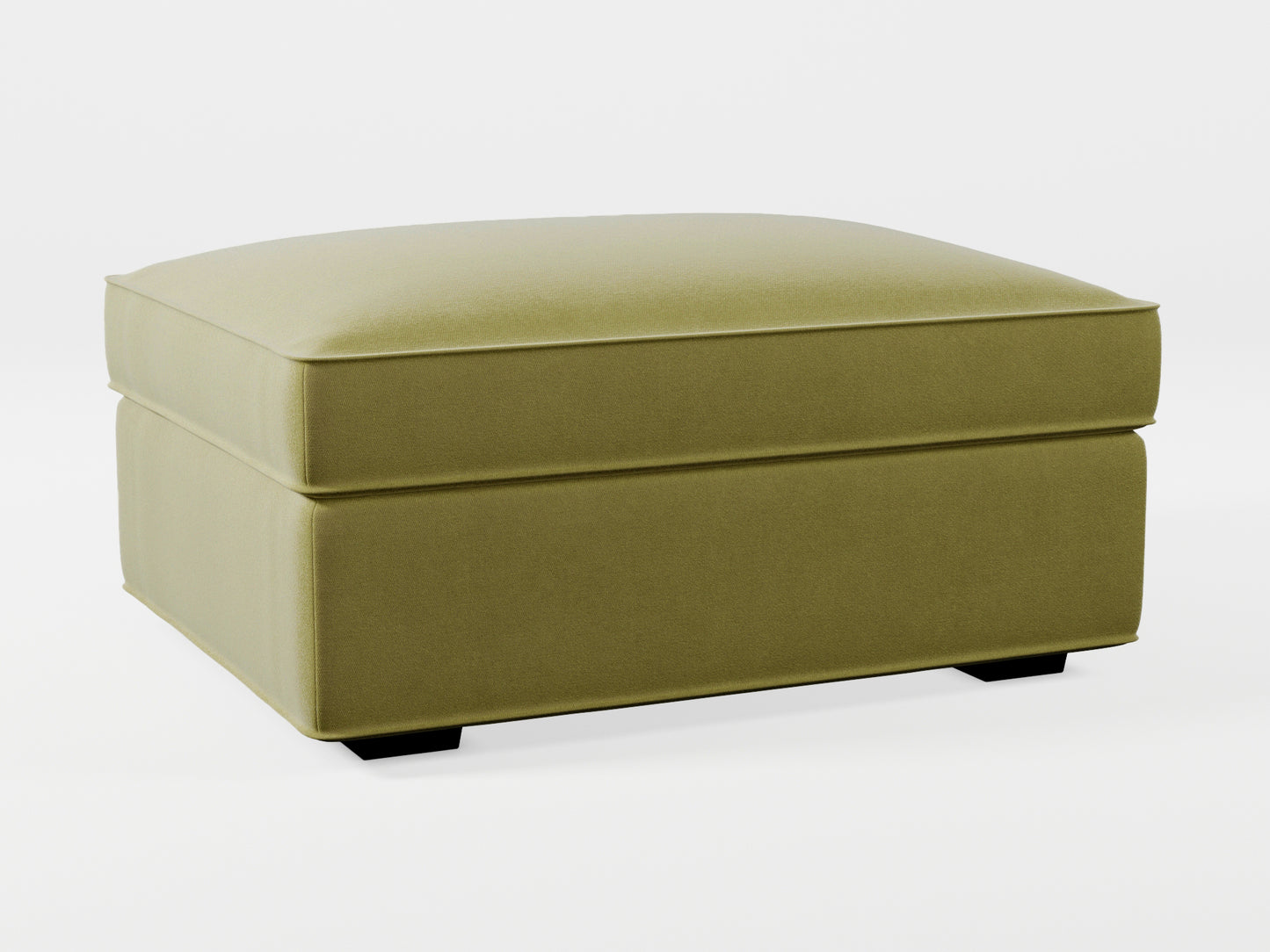 Ikea KIVIK Footstool cover made by Covereo in upholstery named VELVET Olive Dream