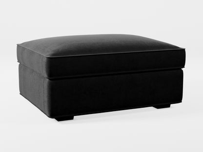 Ikea KIVIK Footstool cover made by Covereo in upholstery named VELVET Shiny Black