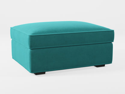 Ikea KIVIK Footstool cover made by Covereo in upholstery named VELVET Turquoise Twist