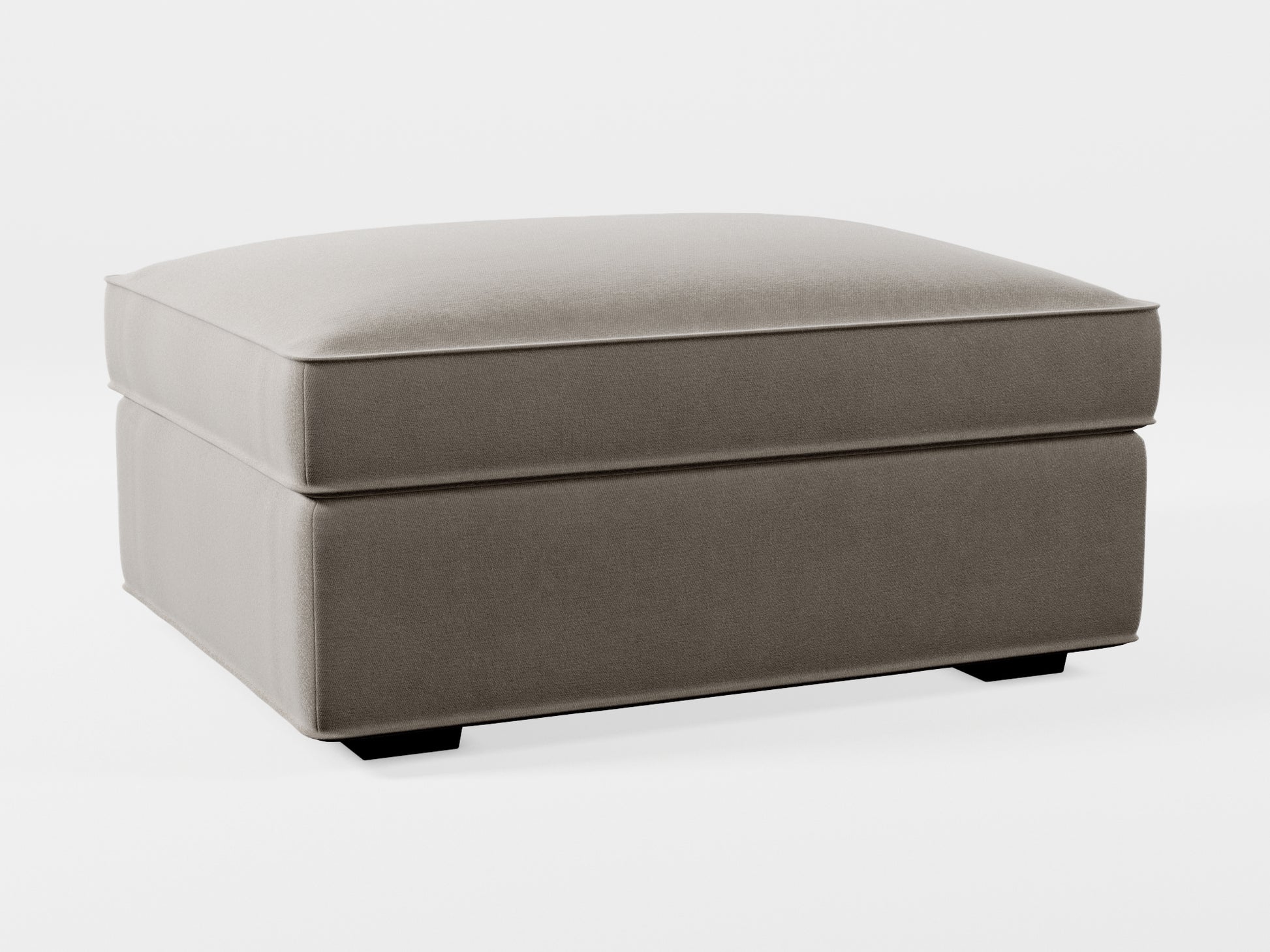 Ikea KIVIK Footstool cover made by Covereo in upholstery named VELVET Warm Grey