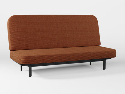 Ikea NYHAMN sofa cover made by Covereo in upholstery named COSY Chestnut