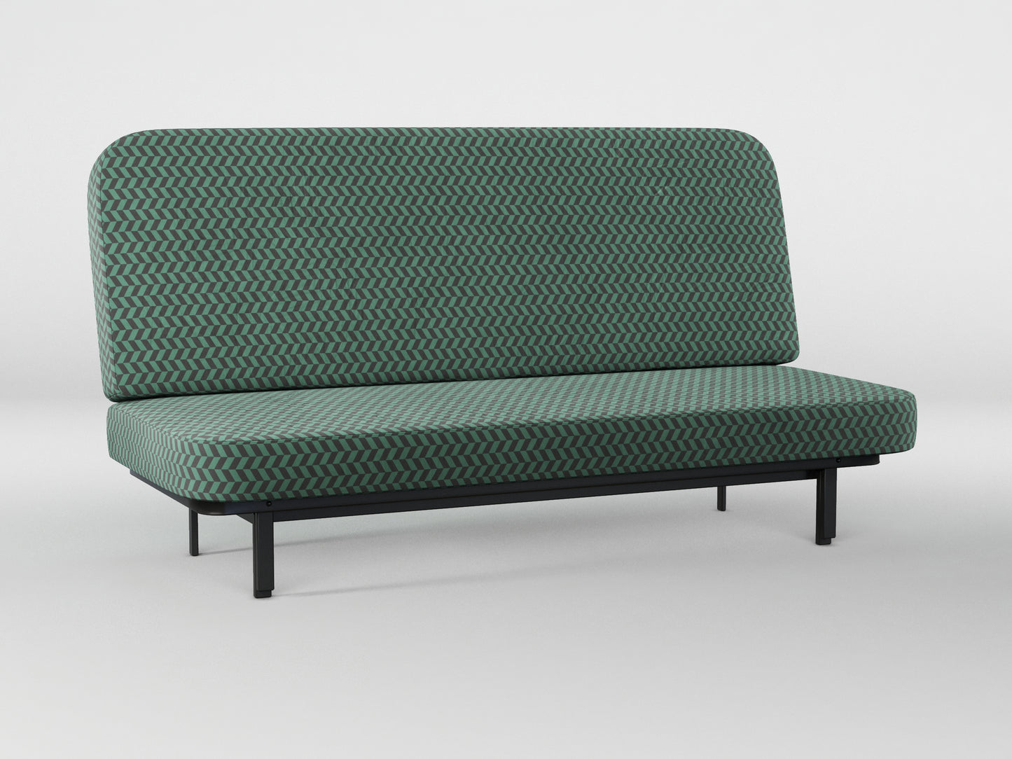 Ikea NYHAMN sofa cover made by Covereo in upholstery named HERRINGBONE Green