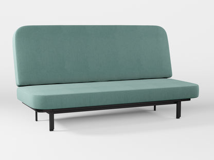 Ikea NYHAMN sofa cover made by Covereo in upholstery named PECADLY Misty Blue