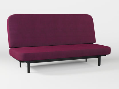 Ikea NYHAMN sofa cover made by Covereo in upholstery named TUNSO Violet Pansy