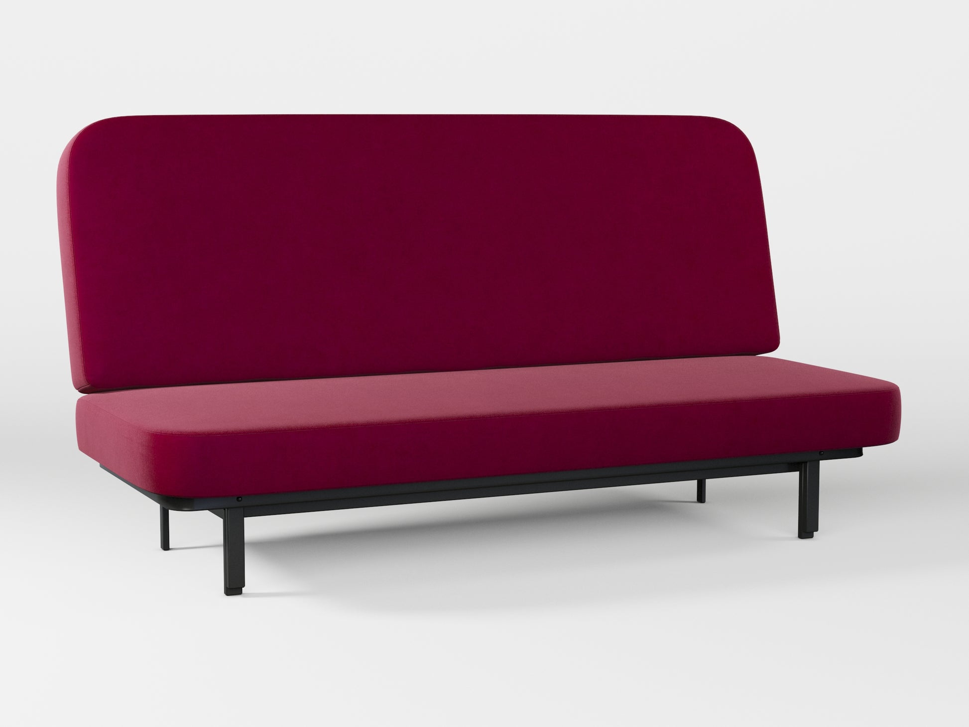 Ikea NYHAMN sofa cover made by Covereo in upholstery named VELVET Beetroot Cocktail