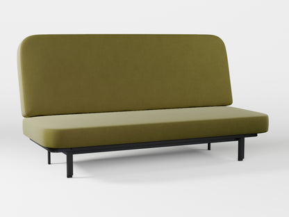 Ikea NYHAMN sofa cover made by Covereo in upholstery named VELVET Olive Dream