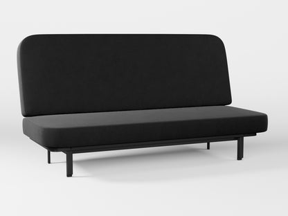 Ikea NYHAMN sofa cover made by Covereo in upholstery named VELVET Shiny Black