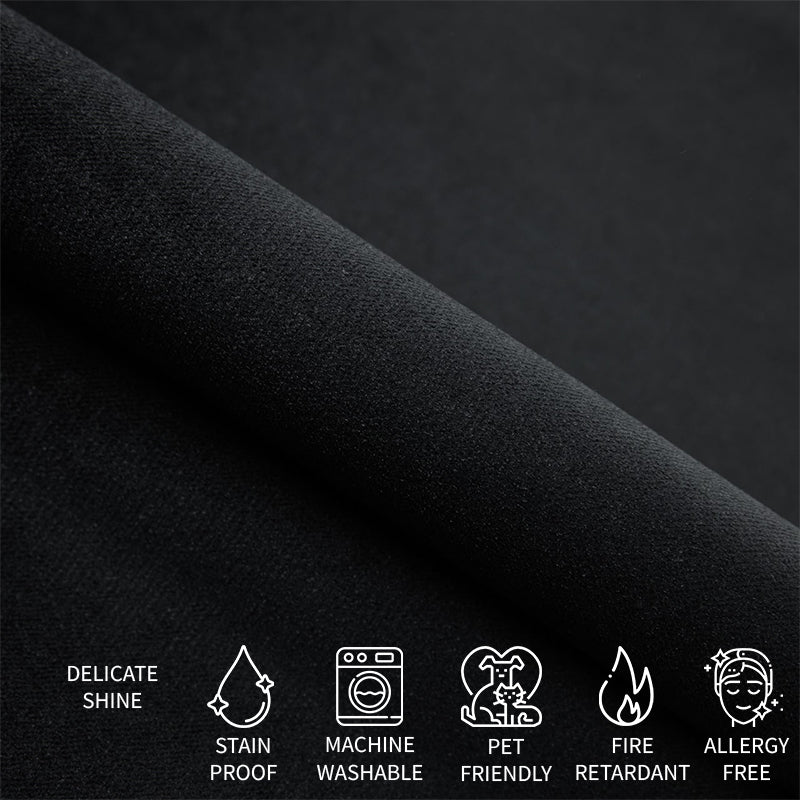 sample of upholstery produced by Covereo named VELVET Shiny Black