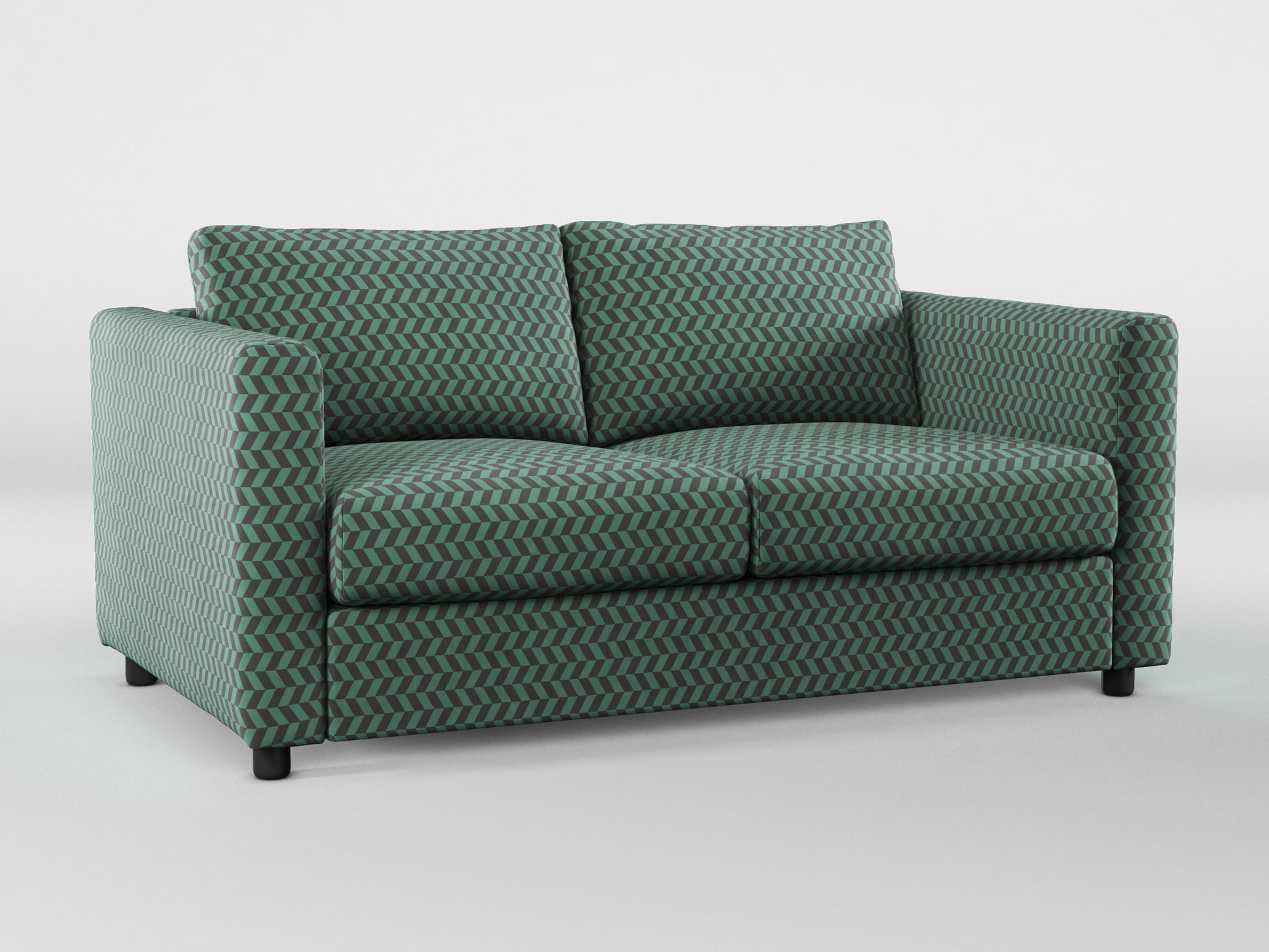 Ikea VIMLE 2-seat sofa cover made by Covereo in upholstery named HERRINGBONE Green