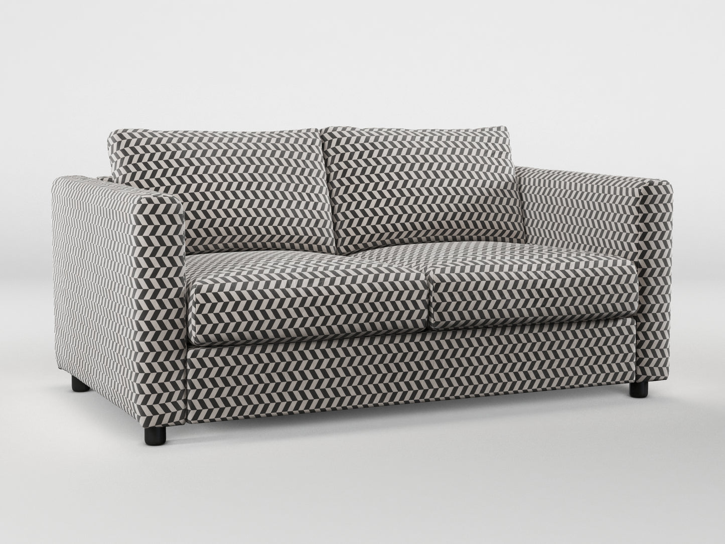 Ikea VIMLE 2-seat sofa cover made by Covereo in upholstery named HERRINGBONE Silver