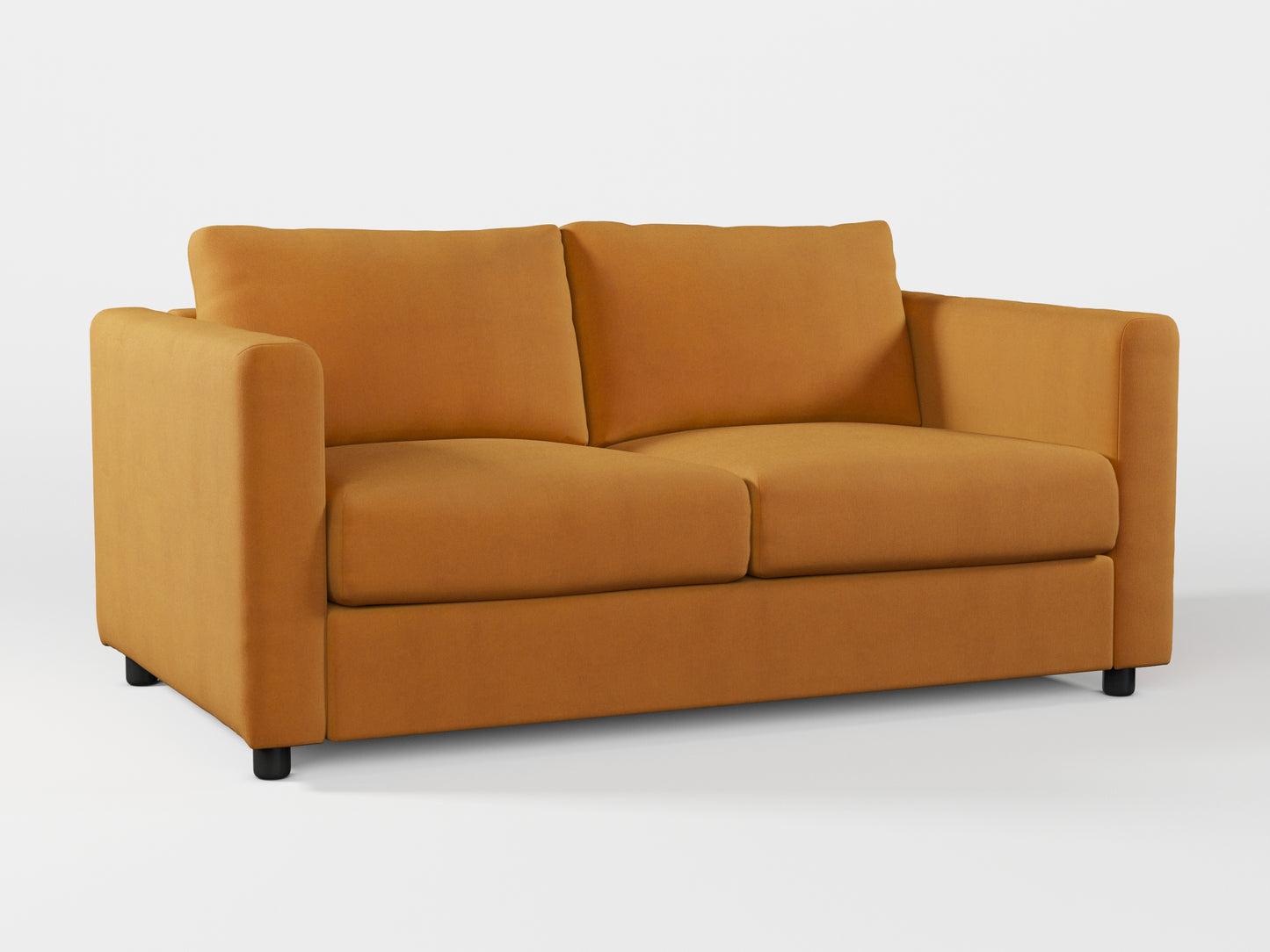 Ikea VIMLE 2-seat sofa cover made by Covereo in upholstery named OMON Classic Mustard