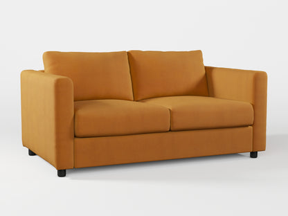 Ikea VIMLE 2-seat sofa cover made by Covereo in upholstery named OMON Classic Mustard